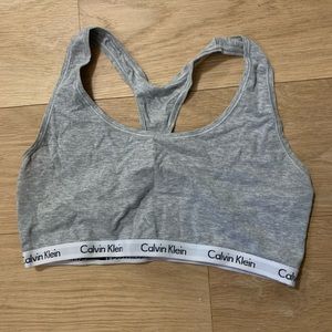 grey calvin klein bra